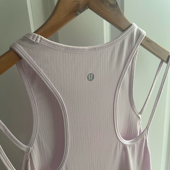 Lululemon Double-Strap Yoga Tank Meadowsweet Pink Modal Ribbed Top Sz 8 - Picture 5 of 6